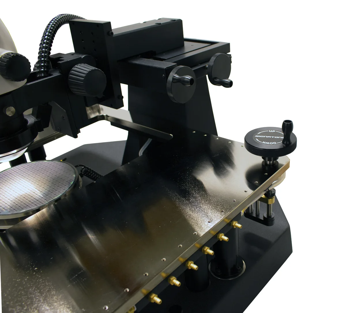 Platen fine-adjust crank